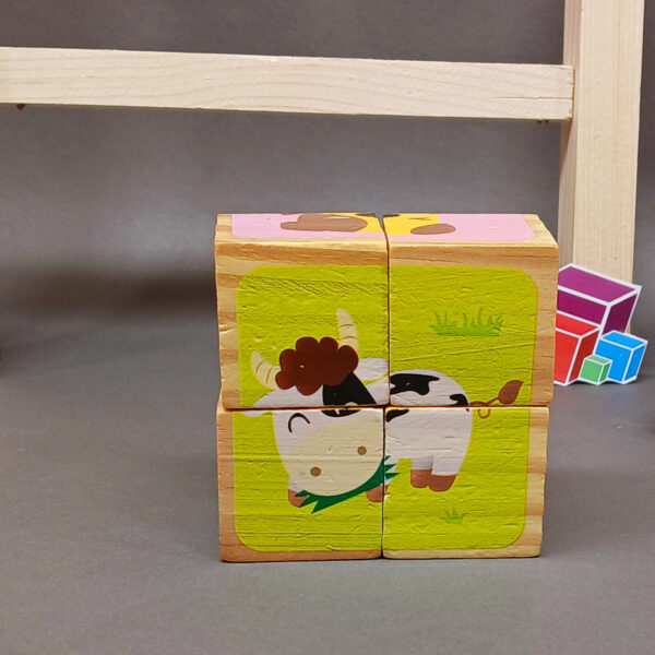 پازل مکعبی چوبی