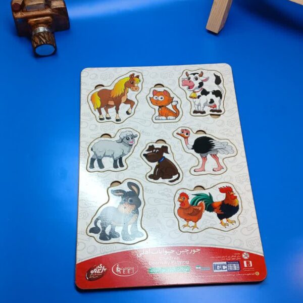 پازل چوبی حیوانات اهلی بدون پین